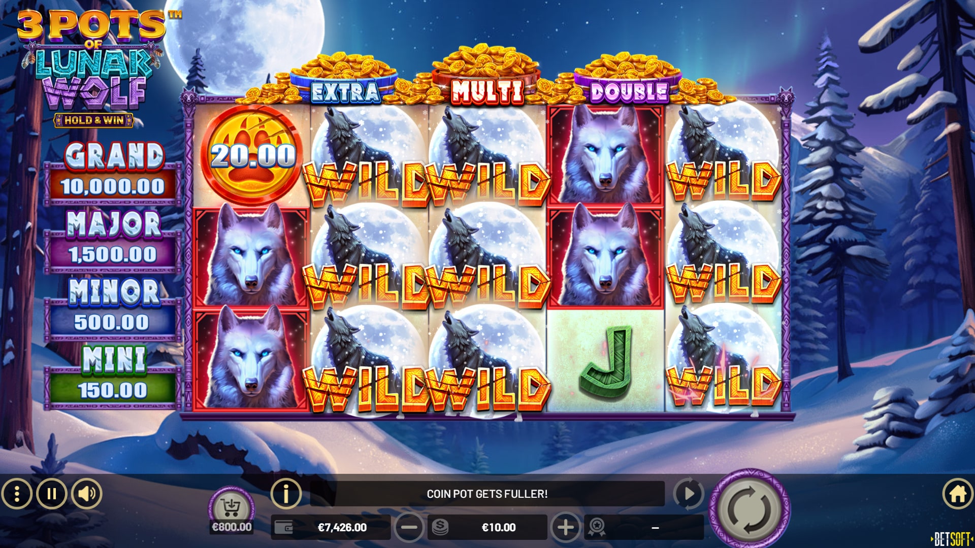 BetSoft 3 Pots of Lunar Wolf Screenshot
