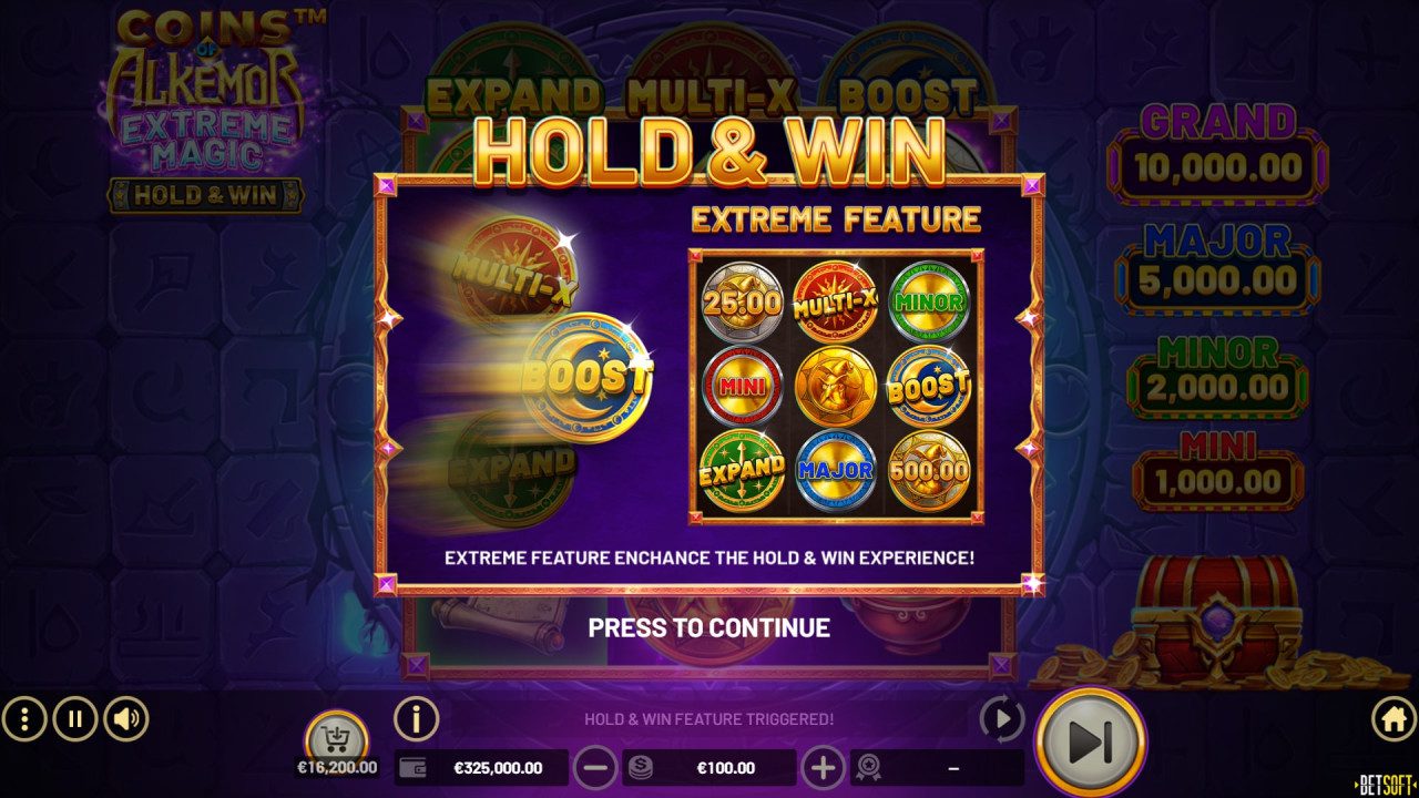 BetSoft Coins of Alkemor Extreme Magic Screenshot